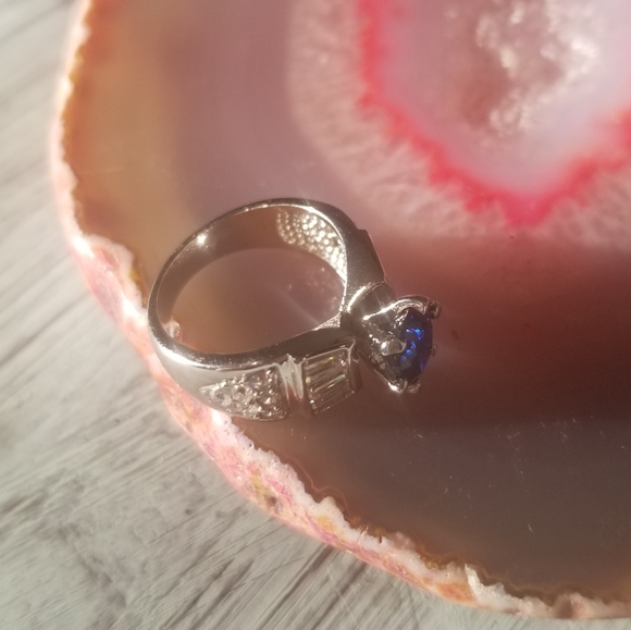 🖤4 for $25 Bundle Sale Sapphire CZ Size 6 Silverstone Ring - Picture 4 of 8